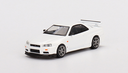 1/64 MINI GT Nissan Skyline GT-R (R34) V-Spec N1 White Diecast Car Model