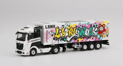 1/64 Mini GT Mercedes-Benz Actros with 40′ Container LBWK Kuma Graffiti Diecast Car Model