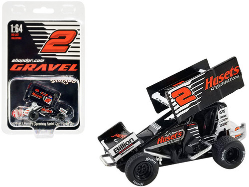 Winged Sprint Car #2 David Gravel "Huset's Speedway" Big Game Motorsports "World of Outlaws" (2022) 1/64 Diecast Model Car by ACME