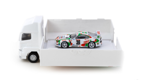  1/64 Tarmac Works Toyota Supra GT JGTC 1995 M. Sekiya / M. Krumm Die cast Car Model (With Truck Packaging - also fits with all Tarmac Works containers!)