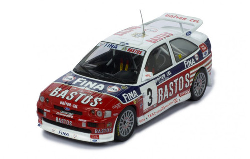 1/24 Ixo 1995 Ford Escort RS Cosworth #3 24h Ypres Rallye Bastos Fina Ford Patrick Snijers, Dany Colebunders Car Model