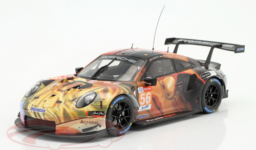 1/18 Ixo 2019 Porsche 911 RSR #56 Winner LMGTE AM 24h LeMans Team Project 1 Jörg Bergmeister, Patrick Lindsey, Egidio Perfetti Car Model