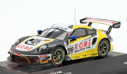 1/43 Ixo 2019 Porsche 911 GT3 R #998 2nd 24h Spa ROWE Racing Frédéric Makowiecki, Patrick Pilet, Nick Tandy Car Model