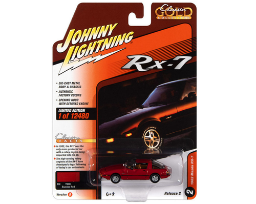 1/64 Johnny Lightning 1982 Mazda RX-7 (Red) Diecast Car Model