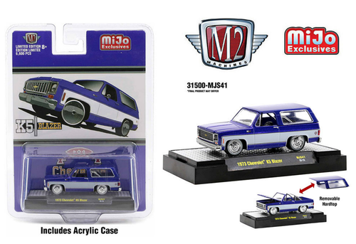 1/64 M2 Machines 1973 Chevrolet K5 Blazer Custom Violet Purple & White Diecast Car Model