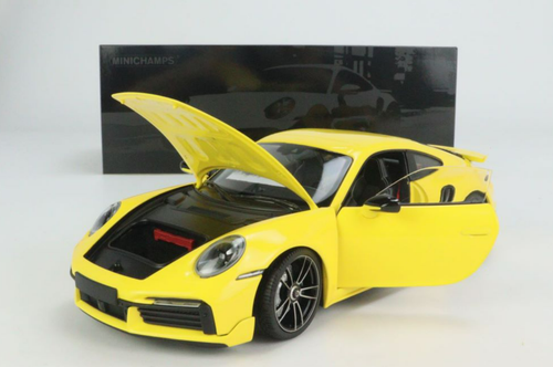 1/18 Minichamps 2021 Porsche 911 (992) Turbo S Coupe (Yellow) Diecast Car Model