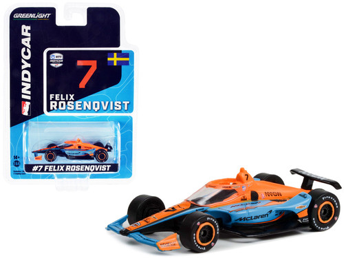 Dallara IndyCar #7 Felix Rosenqvist "McLaren" Arrow McLaren SP "NTT IndyCar Series" (2022) 1/64 Diecast Model Car by Greenlight