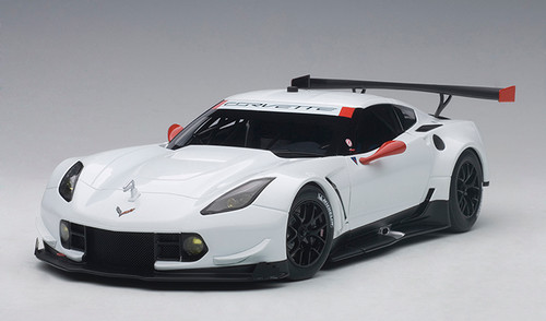 1/18 AUTOart Chevrolet Corvette C7.R Plain Color Version (White with Red Accents) Car Model