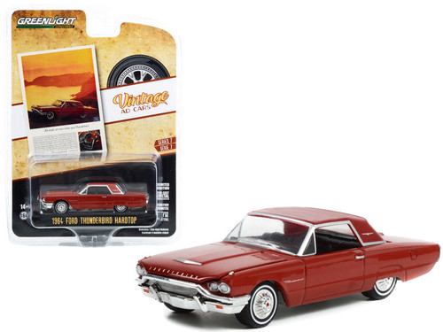 1964 Ford Thunderbird Hardtop Red "All Roads Are New When You Thunderbird" "Vintage Ad Cars" Series 7 1/64 Diecast Model Car by Greenlight