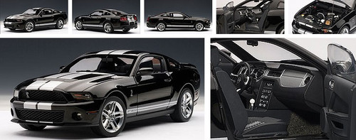 1/18 AUTOart Ford Mustang Shelby GT500 (Black with Silver Stripes 