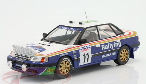 1/18 Ixo 1991 Subaru Legacy RS #11 5th Lombard RAC Rallye Subaru Rally Team Europe Ari Vatanen, Bruno Berglund Car Model