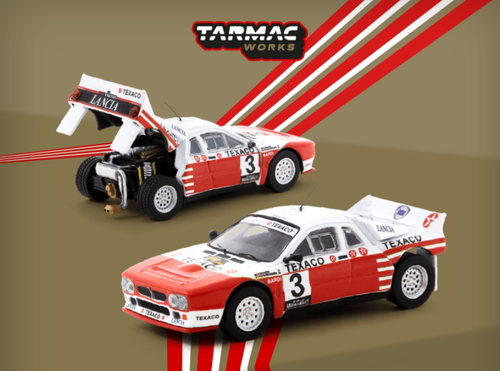 1/64 Tarmac Works Lancia 037 Rally Rally Van Haspengouw 1985 Winner Diecast Car Model 