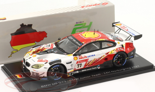 1/43 Spark 2021 BMW M6 GT3 #77 24h Nürburgring BMW Junior Team Daniel Harper, Max Hesse, Neil Verhagen, Augusto Farfus Car Model