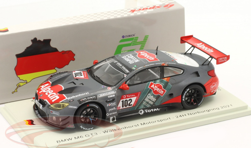 1/43 Spark 2021 BMW M6 GT3 #102 24h Nürburgring Walkenhorst Motorsport Jörg Müller, Mario von Bohlen, Sami-Matti Trogen, Jakub Kuba Giermaziak Car Model