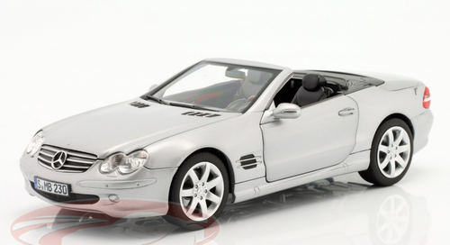 1/18 Dealer Edition 2001-2006 Mercedes-Benz AMG SL 500 SL500 (R230) (Brilliant Silver) Diecast Car Model