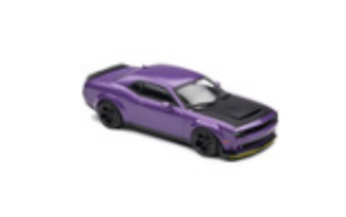 2018 Dodge Challenger SRT Demon V8 6.2L Plum Crazy Purple with Matt Black Hood 1/43 Diecast Model Car by Solido