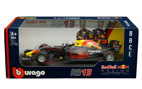 1/18 BBurago 2017 Renault Red Bull Racing TAG Heuer RB13 Formula 1 Daniel Ricciardo #3 Diecast Model Car