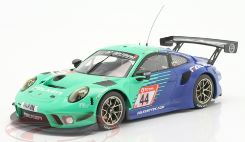 1/18 Ixo 2019 Porsche 911 GT3 R #44 24h Nürburgring Falken Motorsports Klaus Bachler, Jörg Bergmeister, Martin Ragginger, Dirk Werner Car Model