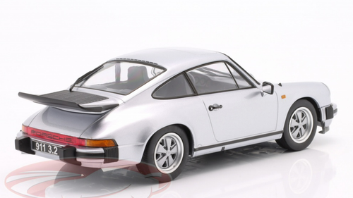 1/18 KK-Scale 1988 Porsche 911 Carrera Coupe 3.2 250.000 with Rear Spoiler (Silver) Car Model