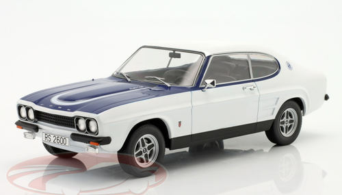 1/18 Model Car Group 1973 Ford Capri MK I RS 2600 (White & Blue) Car Model