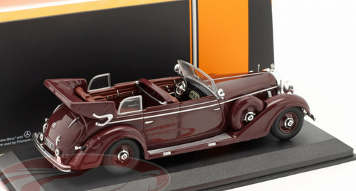 1/43 Ixo 1938 Mercedes-Benz 770K Cabriolet (W150) (Dark Red) Car Model