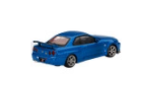 1/64 Mini GT Nissan Skyline GT-R (R34) V-Spec II RHD (Right Hand Drive) Bayside Blue Metallic Diecast Car Model