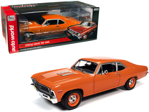 1/18 Auto World 1970 Chevrolet Nova SS 396 Hugger Orange Diecast