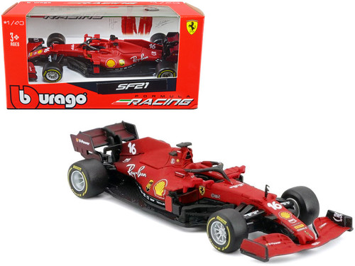 1/18 BBurago Ferrari Racing SF21 Charles Leclerc #16 Car Model