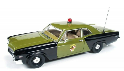 1/18 Auto World 1966 Chevrolet Chevy Biscayne (Maryland State Police Car) Diecast Car Model