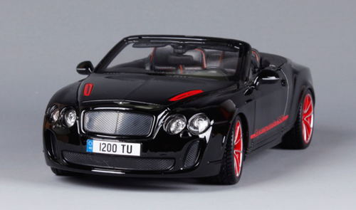 1/18 Bburago 2012 2013 Bentley Continental Supersports ISR Convertible (Black) Diecast Car Model