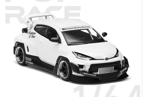  1/64 POPRACE Toyota GR Yaris Pandem White 