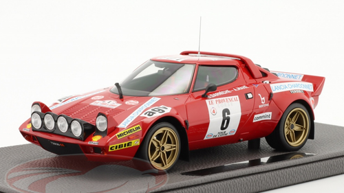 1/18 TopMarques 1975 Lancia Stratos HF #6 Winner Rallye Tour de Corse Team Chardonnet Bernard Darniche, Alain Mahé Car Model