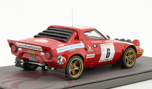 1/18 TopMarques 1975 Lancia Stratos HF #6 Winner Rallye Tour de Corse Team Chardonnet Bernard Darniche, Alain Mahé Car Model