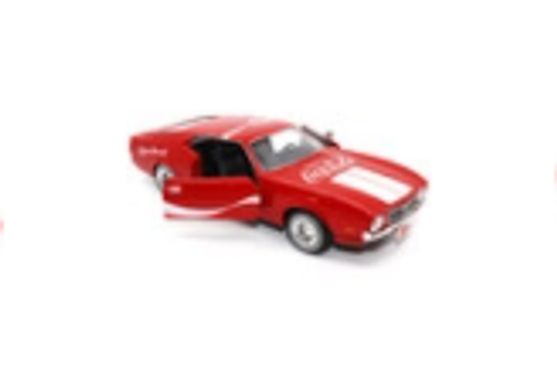 1971 Ford Mustang Sportsroof Red with White Stripes "Refresh Yourself - Coca-Cola" 1/24 Diecast Model Car by Motor City Classics