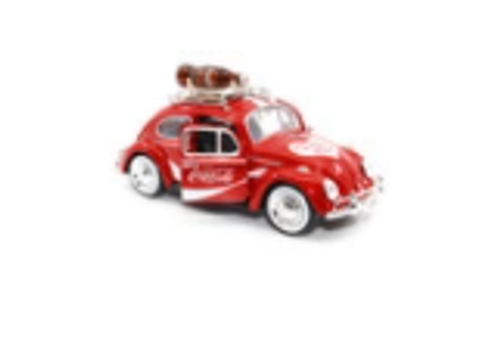 1966 Volkswagen Beetle Red "Enjoy Coca-Cola" with Roof Rack and Accessories 1/24 Diecast Model Car by Motor City Classics