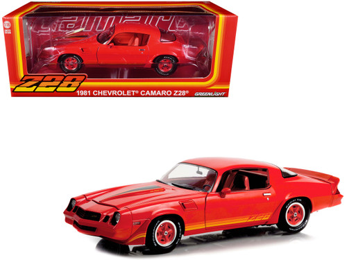 1/18 Greenlight 1981 Chevrolet Camaro Z/28 Z28 (Orange) Diecast Car Model