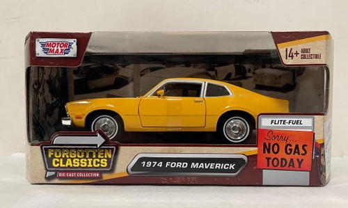 1/24 Motormax 1974 Ford Maverick (Yellow) Diecast Car Model