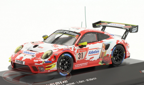 1/43 Ixo 2020 Porsche 911 GT3 R #31 24h Nürburgring Frikadelli Racing Team Lance David Arnold, Mathieu Jaminet, Lars Kern, Maxime Martin Car Model