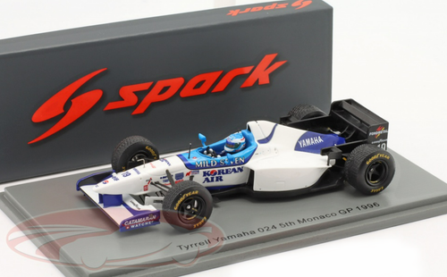 1/43 Spark 1996 Formula 1 Mika Salo Tyrrell 024 #19 5th Monaco GP Car Model