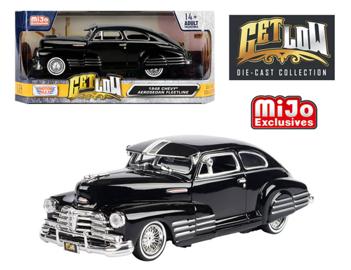 1/24 Motormax 1948 Chevrolet Aereosedan Fleetside Lowrider (Black) Diecast Car Model