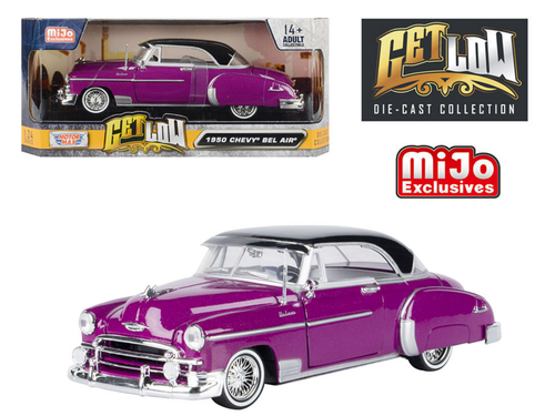 1/24 Motormax 1950 Chevrolet Bel Air Lowrider (Purple With Black Top) Diecast Car Model