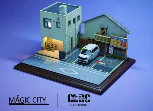 1/64 Magic City Japan Street Building & Parking Lot (cars