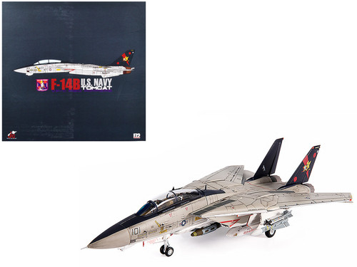 F-14B U.S. Navy Tomcat Fighter Aircraft "VF-11 Red Rippers" with Display Stand Limited Edition to 600 pieces Worldwide 1/72 Diecast Model by JC Wings