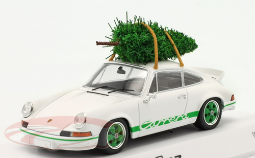 1/43 Dealer Edition Porsche 911 Carrera RS 2.7 with Christmas Tree (White & Green) Car Model