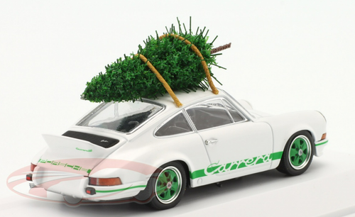 1/43 Dealer Edition Porsche 911 Carrera RS 2.7 with Christmas Tree (White & Green) Car Model