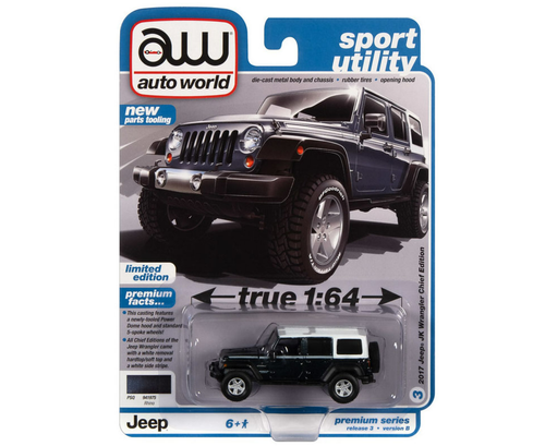 1/64 Auto World 2017 Jeep JK Wrangler Chief Edition (Black) Diecast Car Model