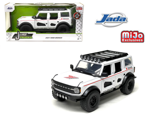 1/24 Jada 2021 Ford Bronco Custom Yokohama White Diecast Car Model