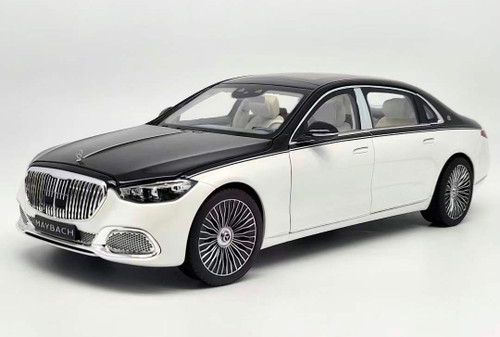 1/18 Norev Mercedes-Benz Mercedes Maybach S680 (Black & White) with Spoke Wheels Diecast Car Model