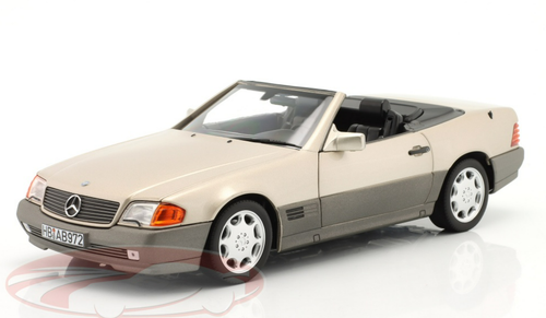 1/18 Norev 1989 Mercedes-Benz 500 SL Convertible (Smoke Silver) Diecast Car Model