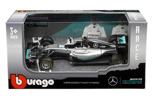 1/43 BBurago 2016 Formula 1 Mercedes-Benz F1 W07 Hybro + #6 Nico Rosberg Car Model